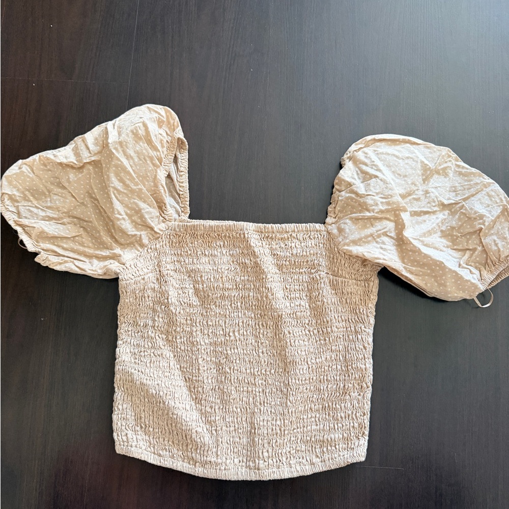Abercrombie l Off-Shoulder Smocked Puff Sleeve Top SMALL